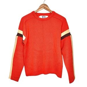 Vintage Profile Sports Wool Sweater w Stripes fits Medium Cleveland Browns 70s